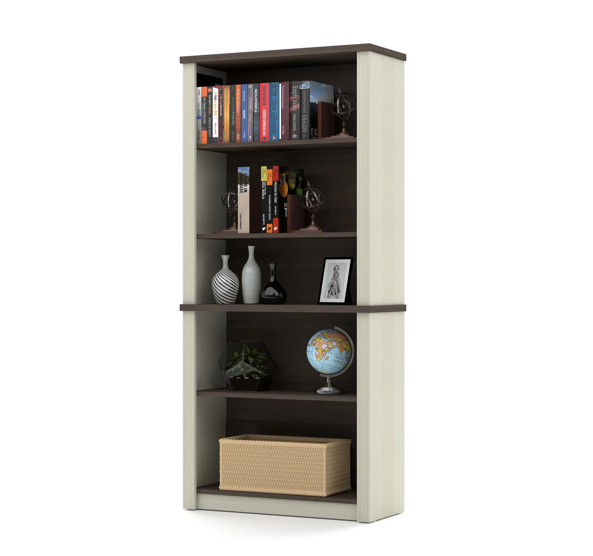 71" Executive Desk in White Chocolate & Antigua Finish - Image 4