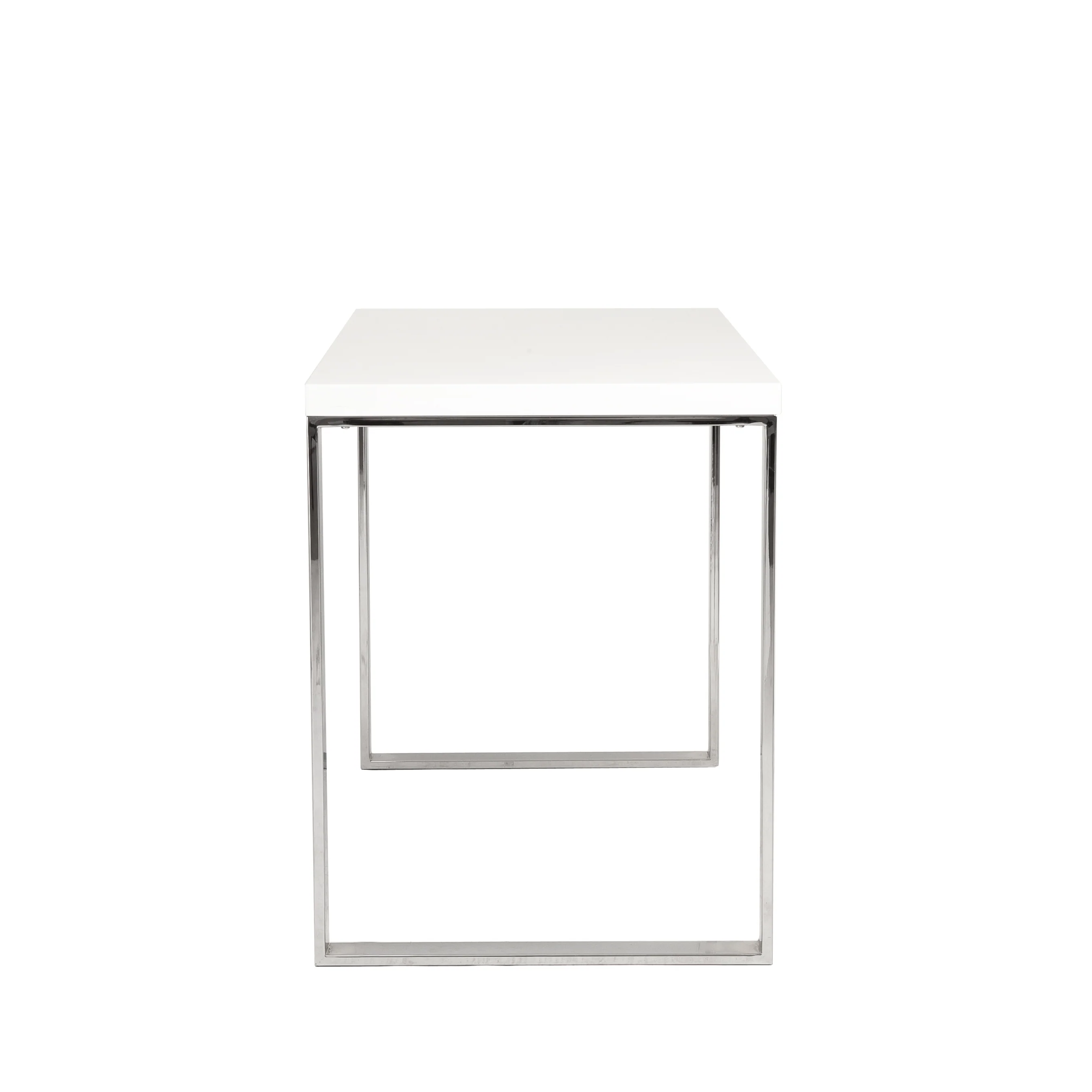 Premium White Lacquer and Chrome 48" Modern Desk - Image 3