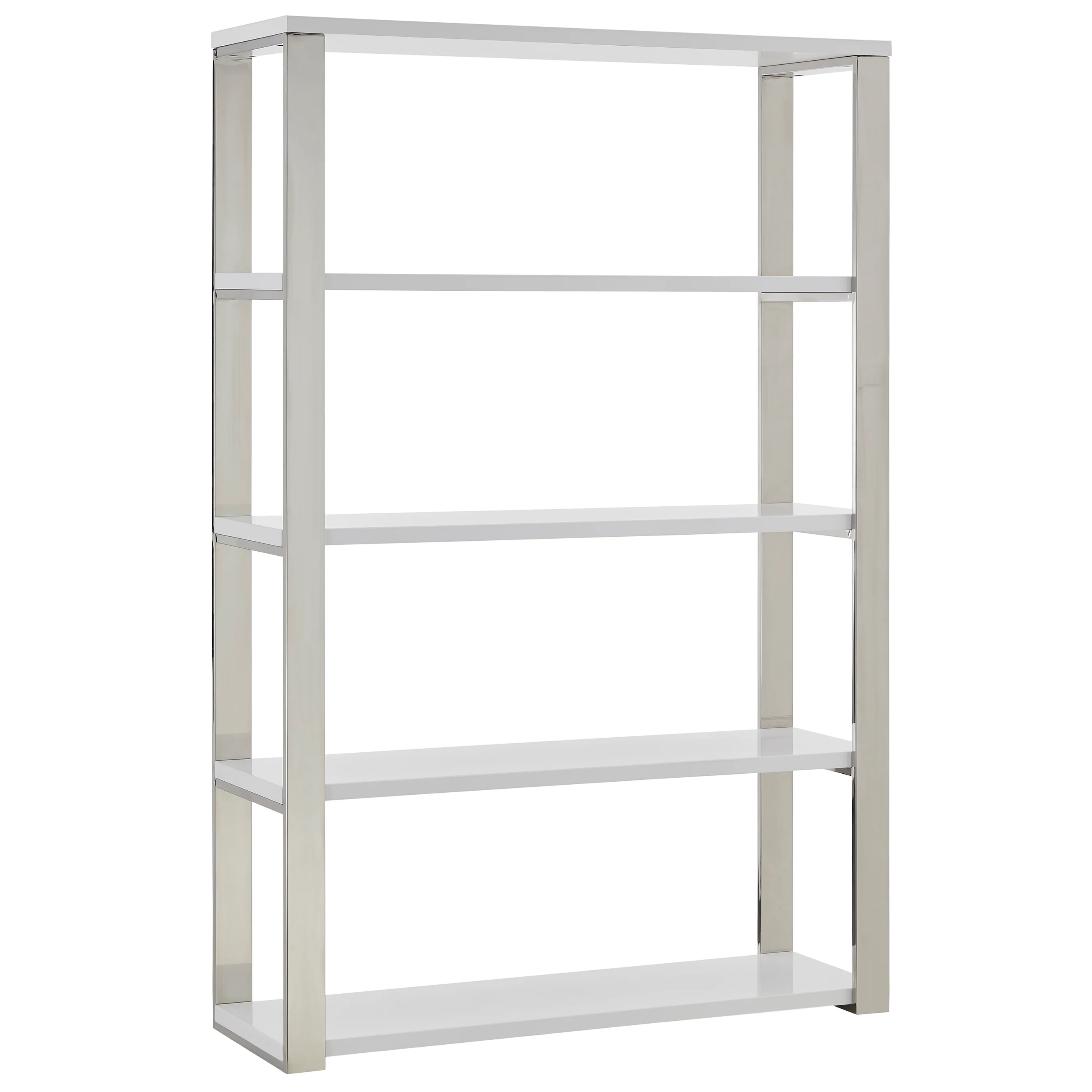 Premium White Lacquer and Chrome 48" Modern Desk - Image 5