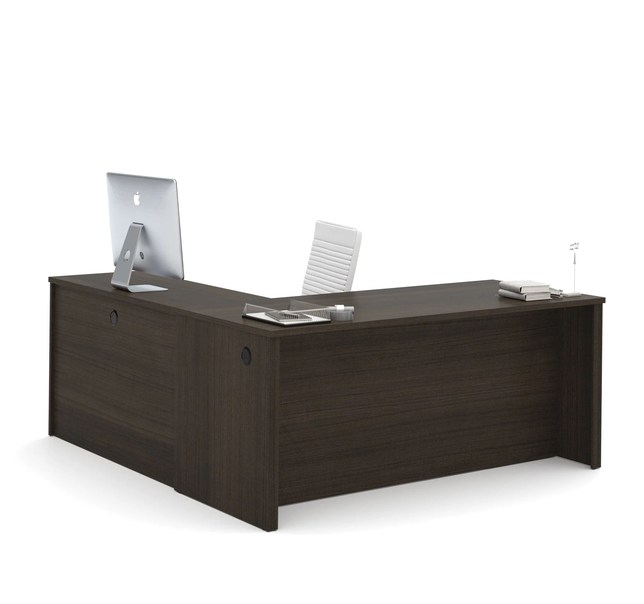 Modern 71" x 76" L-shaped Desk in Dark Chocolate Finish - Image 3